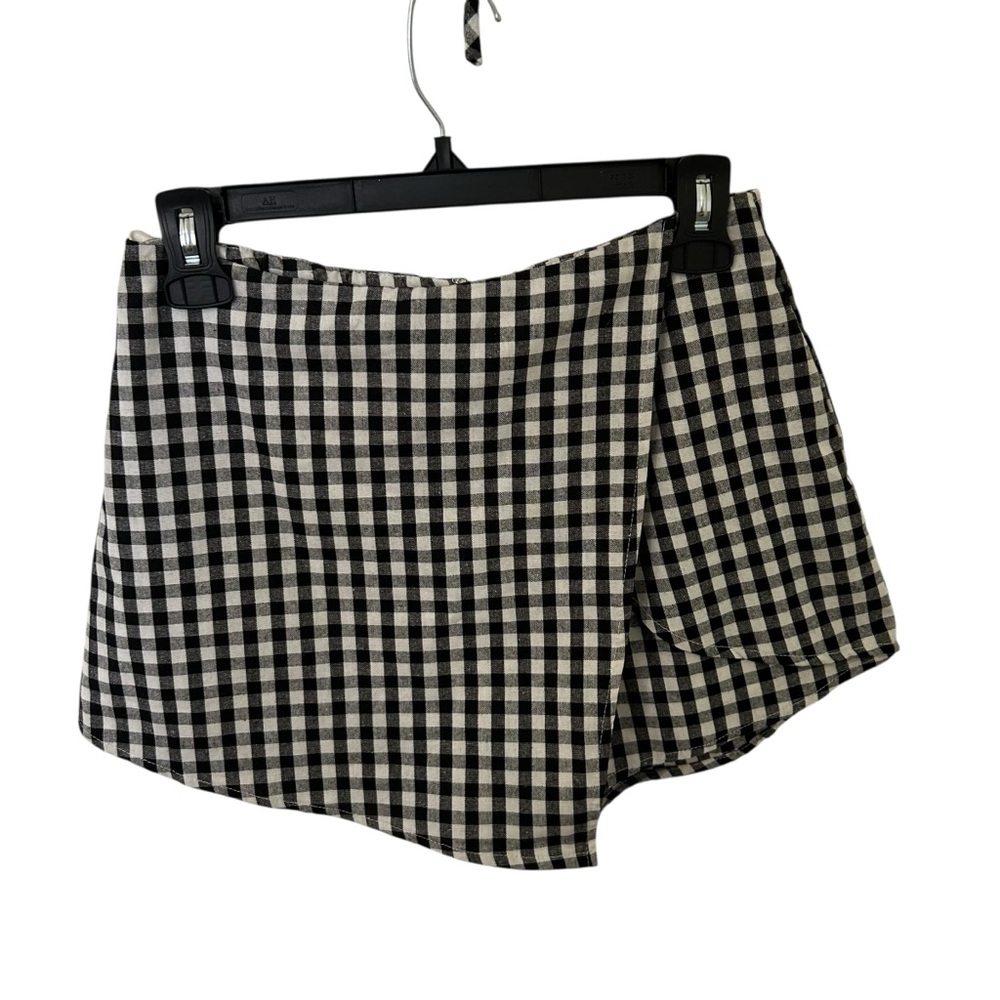 Cotton Candy LA Black & White Gingham Checkered Crop Top & Skort Set Size Small - Picture 5 of 6
